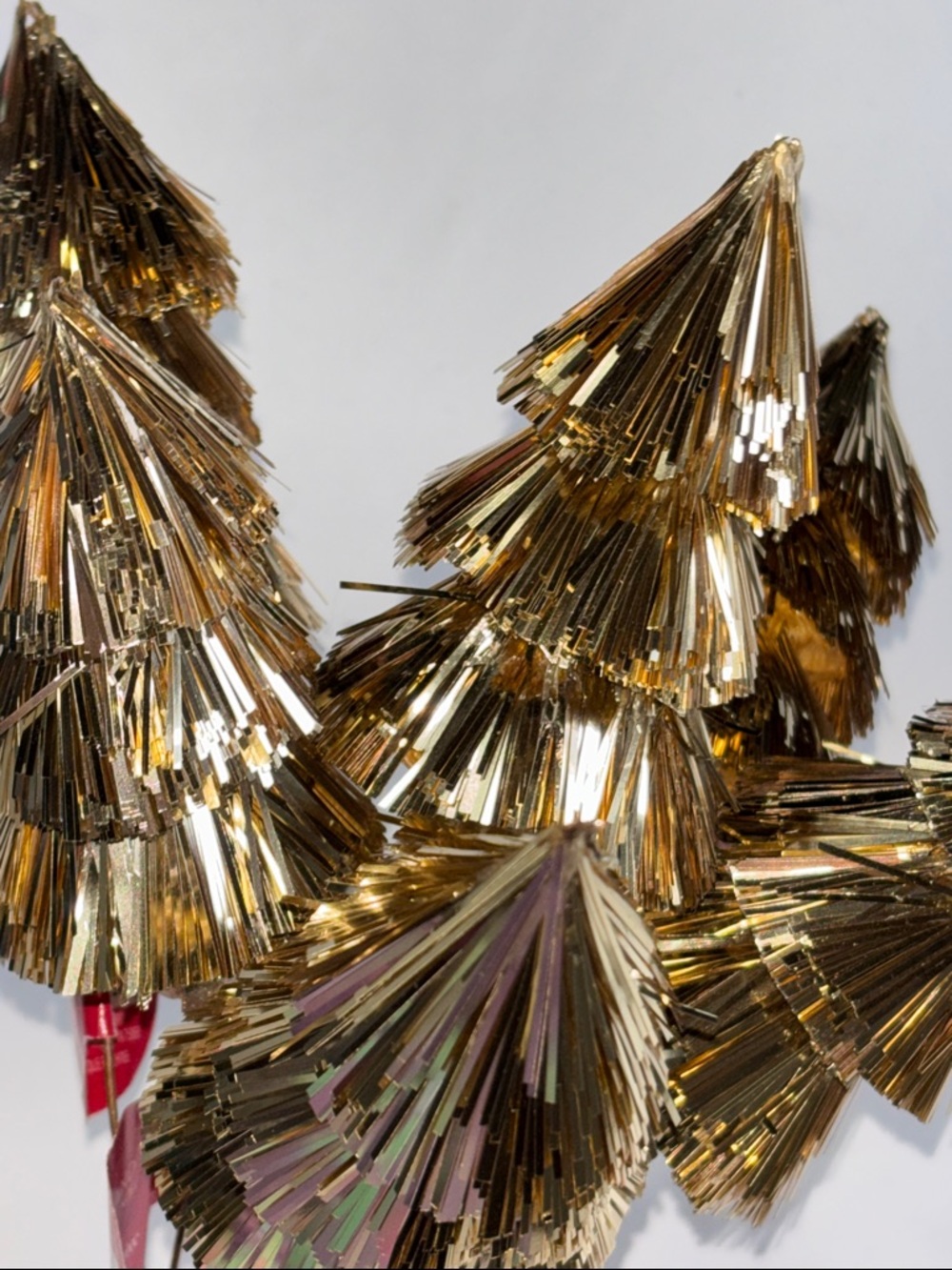 Gold Tinsel Tree Picks in Metallic Gold tree pics NEW SET OF 6 Gold Tinsel pics